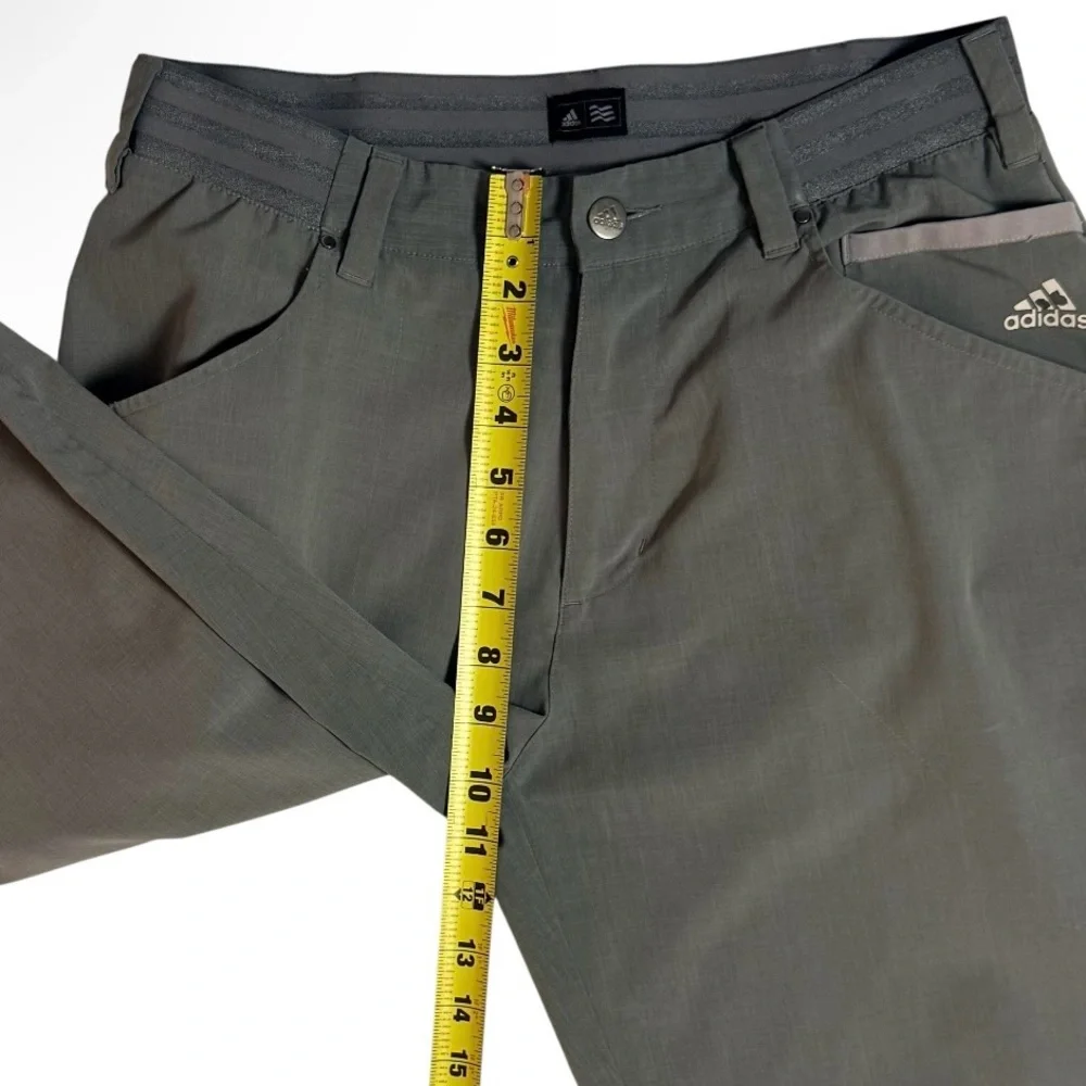 Adidas Golf Pants Mens 30x32 Gray Stretch Performance Flat Front Casual 5 Pocket
